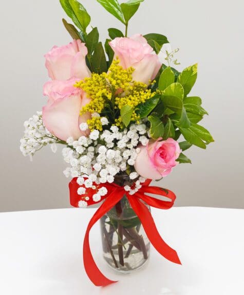 jarron 2 arreglo floral blush